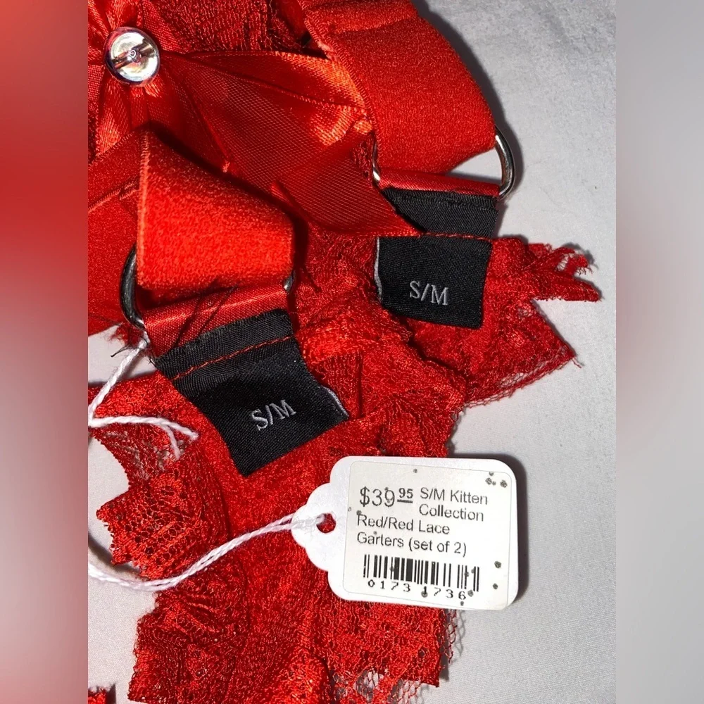 🦋B2G1🦋DAISY CORSETS Kitten Collection Red/Red Lace Garters ( Set of 2 ) | S/M |